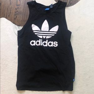 Black and white classic adidas tank top